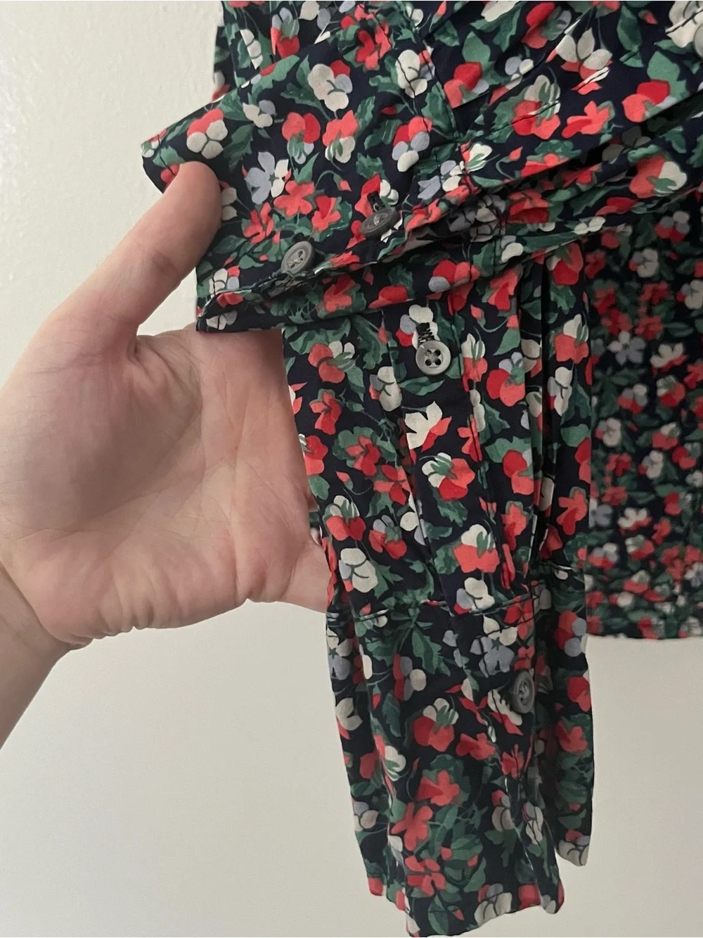 J Crew Liberty Of London Perfect Slim Fit Shirt Sarah Floral Black Red 6 Cotton